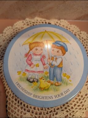 Vintage Style Friendship Tin with Blue Trim American Greetings